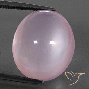 22.43ct طبيعي وردي فاتح كوارتز زهرى, بيضوي, شفاف / نصف شفاف
