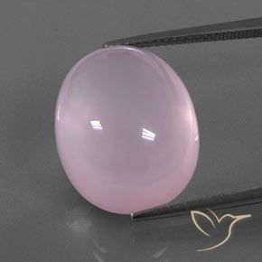 21.10ct طبيعي وردى كرزى فاتح كوارتز زهرى, بيضوي, شفاف / نصف شفاف