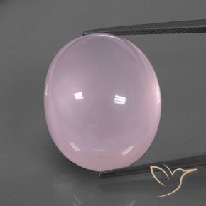 39.08ct طبيعي وردي فاتح كوارتز زهرى, بيضوي, شفاف / نصف شفاف