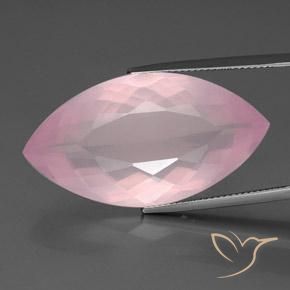 34.50ct طبيعي وردى زهرى متوسط كوارتز زهرى, ماركيز, شفاف