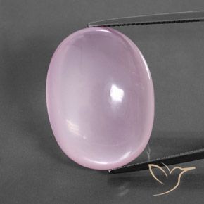44.34ct طبيعي وردى كرزى فاتح كوارتز زهرى, بيضوي, شفاف