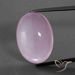 16.19ct طبيعي وردى كرزى فاتح كوارتز زهرى, بيضوي, شفاف