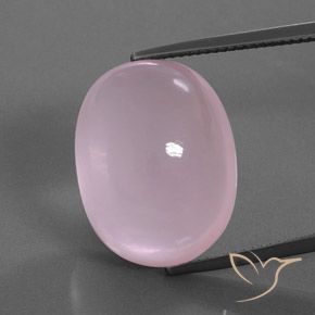 24.95ct طبيعي وردي فاتح كوارتز زهرى, بيضوي, شفاف