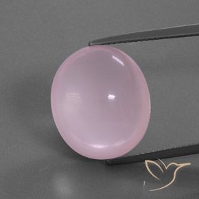 17.81ct طبيعي وردى متوسط كوارتز زهرى, بيضوي, شفاف