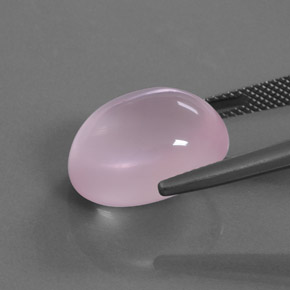 كوارتز زهرى وردى زهرى طبيعي، قصة بيضاوى، 15.57 قيراط، شفاف