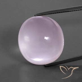 كوارتز زهرى وردي فاتح طبيعي، قصة بيضاوى، 37.51 قيراط، شفاف