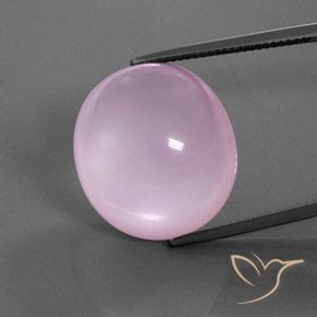 27.63ct طبيعي وردي فاتح كوارتز زهرى, بيضوي, شفاف / نصف شفاف