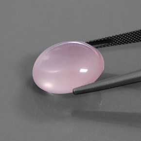 كوارتز زهرى وردى متوسط طبيعي، قصة بيضاوى، 16.44 قيراط، شفاف