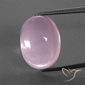 16.91ct طبيعي وردي فاتح كوارتز زهرى, بيضوي, شفاف