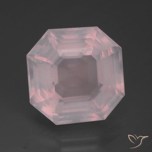 15.10ct طبيعي وردى متوسط كوارتز زهرى, قص الزمرد, شفاف