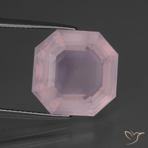 12.26ct طبيعي وردي فاتح كوارتز زهرى, قص الزمرد, شفاف