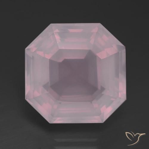 13.14ct طبيعي وردى متوسط كوارتز زهرى, قص الزمرد, شفاف