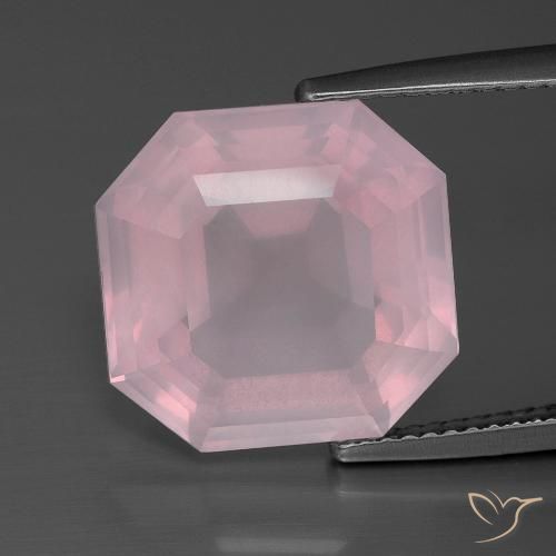 10.29ct طبيعي وردى العلكة كوارتز زهرى, قص الزمرد, شفاف