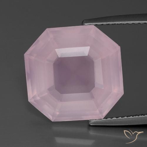 11.56ct طبيعي وردى العلكة كوارتز زهرى, قص الزمرد, شفاف