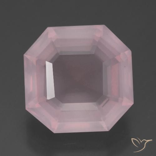 7.43ct طبيعي وردى زهرى متوسط كوارتز زهرى, قص الزمرد, شفاف