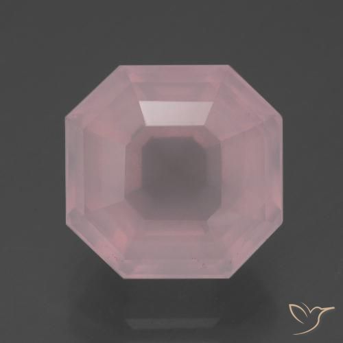 6.76ct طبيعي وردى زهرى متوسط كوارتز زهرى, قص الزمرد, شفاف