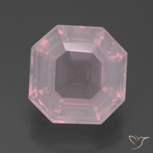 6.10ct طبيعي وردى زهرى فاتح كوارتز زهرى, قص الزمرد, شفاف