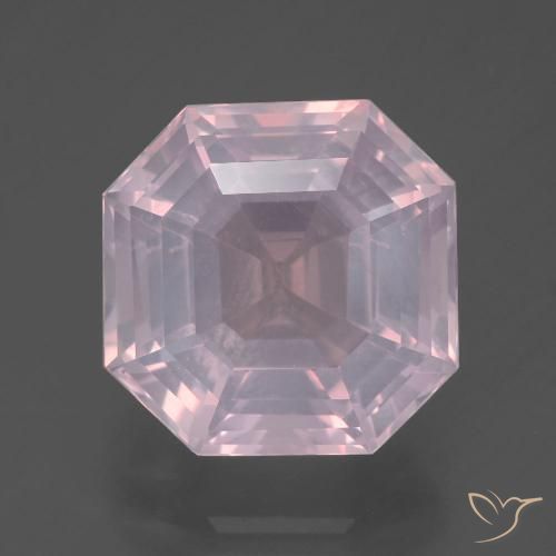 6.74ct طبيعي وردي فاتح كوارتز زهرى, قص الزمرد, شفاف