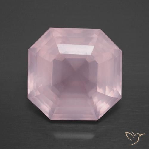 8.75ct طبيعي وردي فاتح كوارتز زهرى, قص الزمرد, شفاف