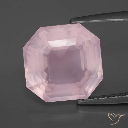 8.20ct طبيعي وردى زهرى فاتح كوارتز زهرى, قص الزمرد, شفاف