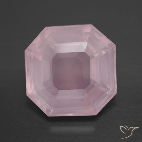 8.97ct طبيعي وردى زهرى متوسط كوارتز زهرى, قص الزمرد, شفاف