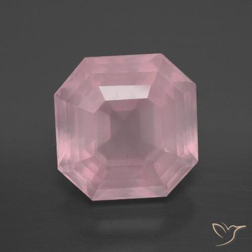 7.36ct طبيعي وردى زهرى متوسط كوارتز زهرى, قص الزمرد, شفاف