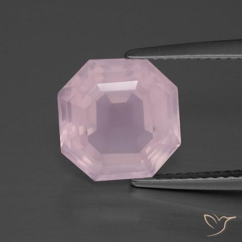 4.03ct طبيعي وردى العلكة كوارتز زهرى, قص الزمرد, شفاف
