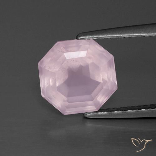 3.71ct طبيعي وردي فاتح كوارتز زهرى, قص الزمرد, شفاف
