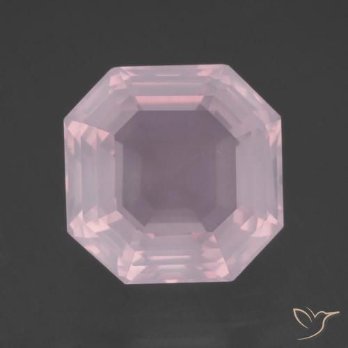 11.75ct طبيعي وردي فاتح كوارتز زهرى, قص الزمرد, شفاف