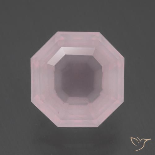 4.32ct طبيعي وردى زهرى فاتح كوارتز زهرى, قص الزمرد, شفاف