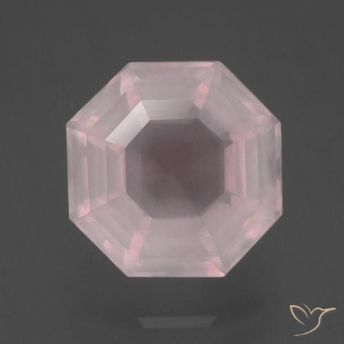 4.23ct طبيعي وردى زهرى فاتح كوارتز زهرى, قص الزمرد, شفاف