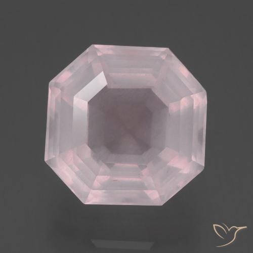 4.74ct طبيعي وردى زهرى فاتح جدا كوارتز زهرى, قص الزمرد, شفاف