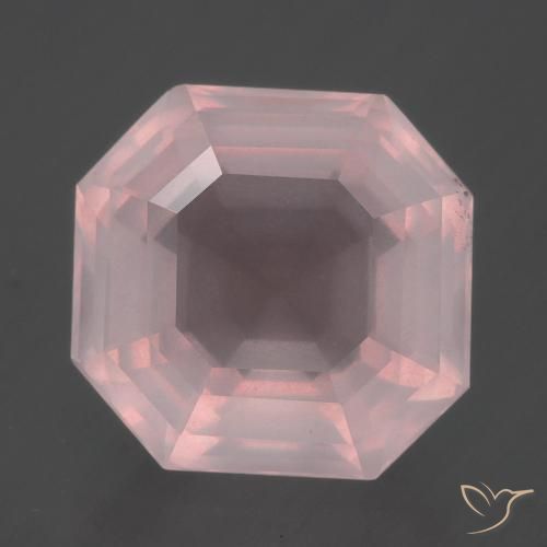 8.64ct طبيعي وردي فاتح كوارتز زهرى, قص الزمرد, شفاف