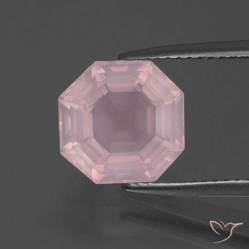 3.55ct طبيعي وردى زهرى متوسط كوارتز زهرى, قص الزمرد, شفاف