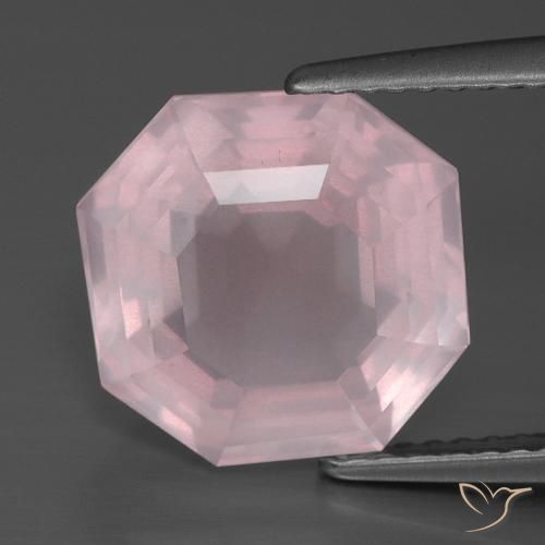 5.56ct طبيعي وردى زهرى فاتح كوارتز زهرى, قص الزمرد, شفاف