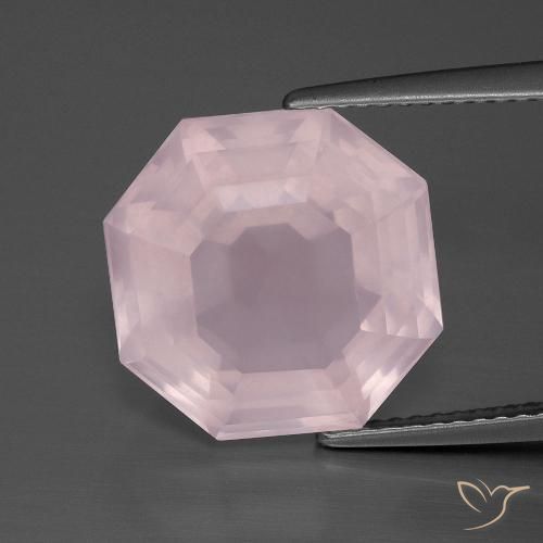 9.74ct طبيعي وردي فاتح كوارتز زهرى, قص الزمرد, شفاف