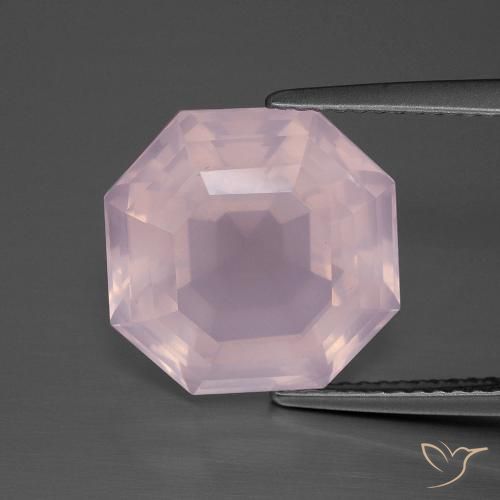 8.35ct طبيعي وردى العلكة كوارتز زهرى, قص الزمرد, شفاف