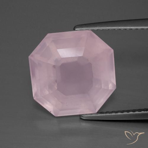 8.20ct طبيعي وردى زهرى متوسط كوارتز زهرى, قص الزمرد, شفاف