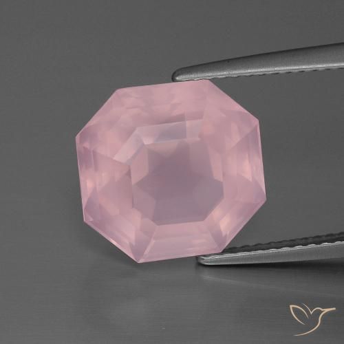 7.55ct طبيعي وردى زهرى كوارتز زهرى, قص الزمرد, شفاف