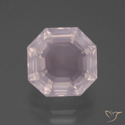 6.95ct طبيعي وردي فاتح كوارتز زهرى, قص الزمرد, شفاف
