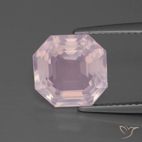 4.25ct طبيعي وردى زهرى فاتح كوارتز زهرى, قص الزمرد, شفاف