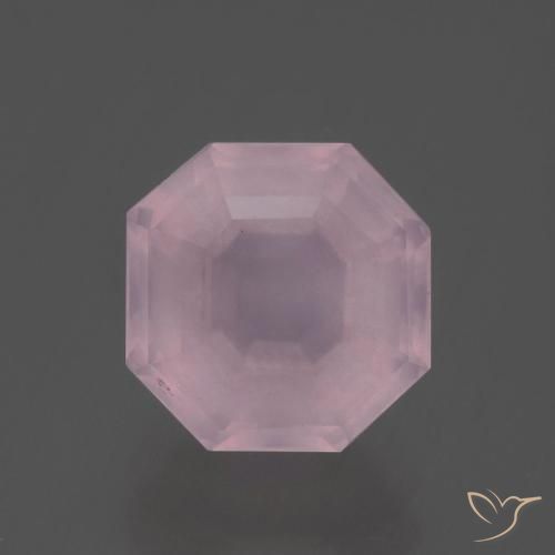 3.88ct طبيعي وردى متوسط كوارتز زهرى, قص الزمرد, شفاف