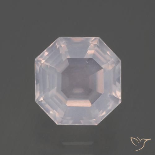 3.05ct طبيعي وردى فاتح جدا كوارتز زهرى, قص الزمرد, شفاف