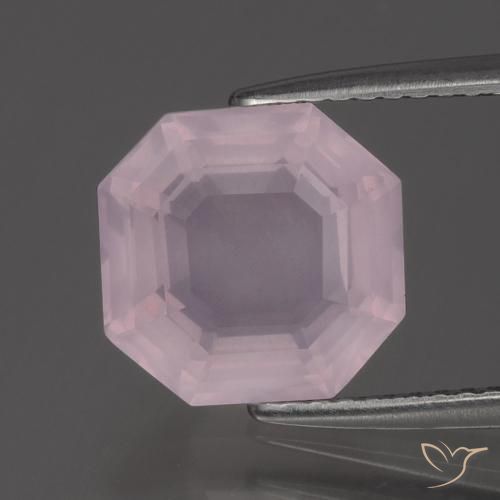 3.57ct طبيعي وردي فاتح كوارتز زهرى, قص الزمرد, شفاف