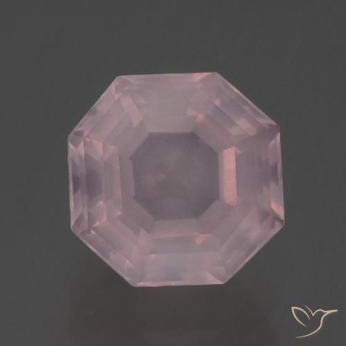 3.56ct طبيعي وردي فاتح كوارتز زهرى, قص الزمرد, شفاف