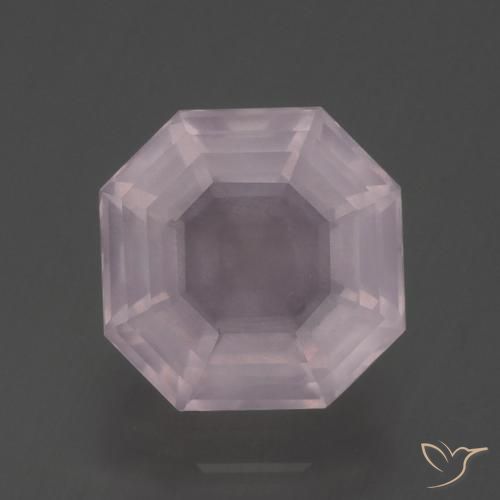 3.29ct طبيعي وردي فاتح كوارتز زهرى, قص الزمرد, شفاف