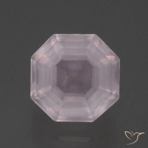 3.32ct طبيعي وردى زهرى فاتح كوارتز زهرى, قص الزمرد, شفاف
