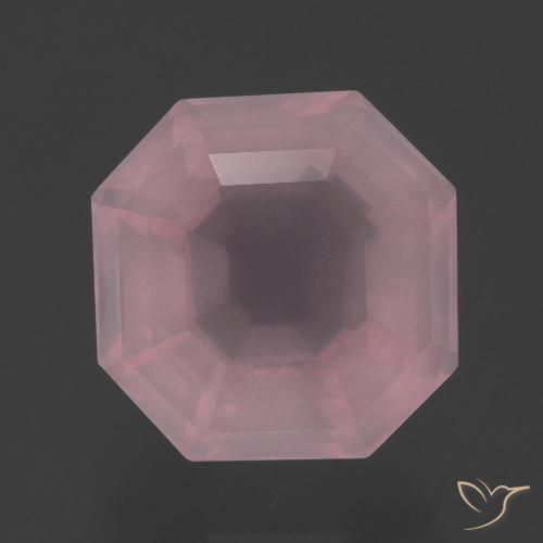 5.18ct طبيعي وردى زهرى متوسط كوارتز زهرى, قص الزمرد, شفاف