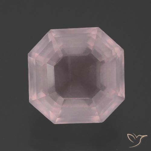 5.88ct طبيعي وردي فاتح كوارتز زهرى, قص الزمرد, شفاف