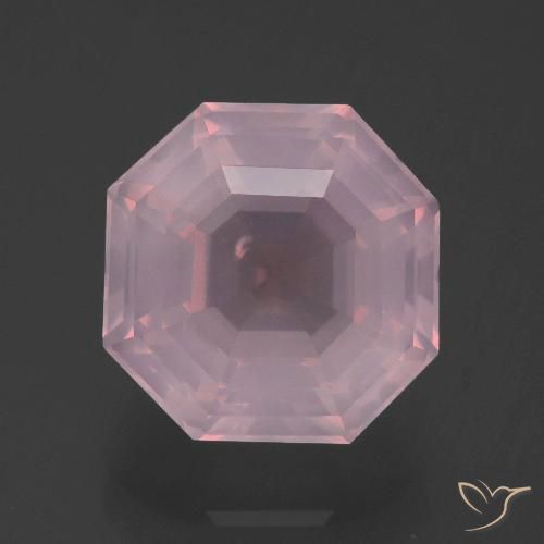 5.64ct طبيعي وردى زهرى متوسط كوارتز زهرى, قص الزمرد, شفاف